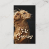 Huisdier Grooming Salon Boutique Afgan Hound Portr Visitekaartje (Voorkant)