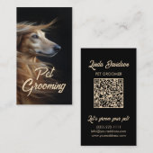 Huisdier Grooming Salon Boutique Afgan Hound Portr Visitekaartje (Voorkant / Achterkant)