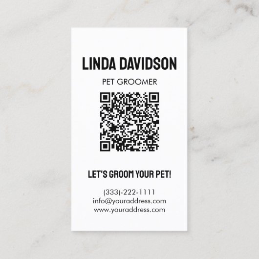 Huisdier Grooming Salon Boutique Bergamasco Herder Visitekaartje (Achterkant)