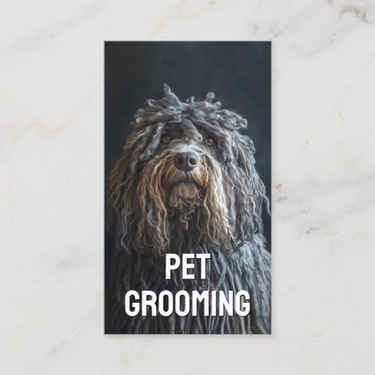Huisdier Grooming Salon Boutique Bergamasco Herder Visitekaartje (Voorkant)