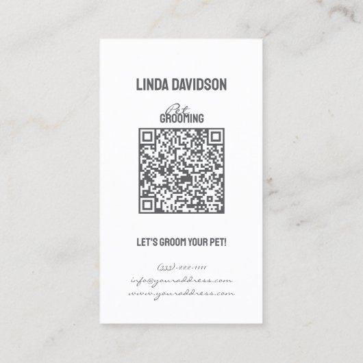 Huisdier Grooming Salon Care Affenpinscher Portret Visitekaartje (Achterkant)