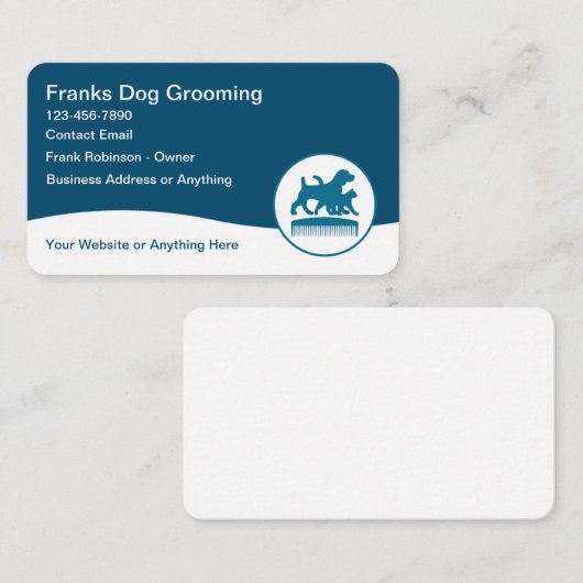 Huisdier Grooming Theme Visitekaartjes Modern (Voorkant / Achterkant)