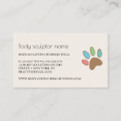 Huisdier Grooming Zittende Hond Kattenpoot Visitekaartje (Achterkant)