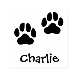 Huisdier Handtekening Met Pootafdruk Stempel Charl