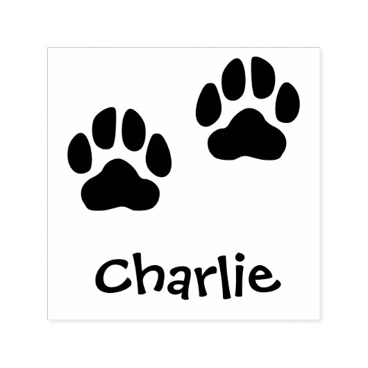 Huisdier Handtekening Met Pootafdruk Stempel Charl (Design)
