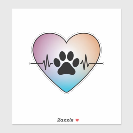 Huisdier hartslag liefde sticker (Vel)