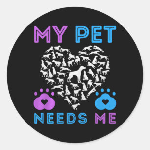 Huisdier heeft emotionele steun huisdieren hond jo ronde sticker