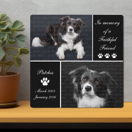 Huisdier Herdenking Hond Foto Aandenken Fotoplaat