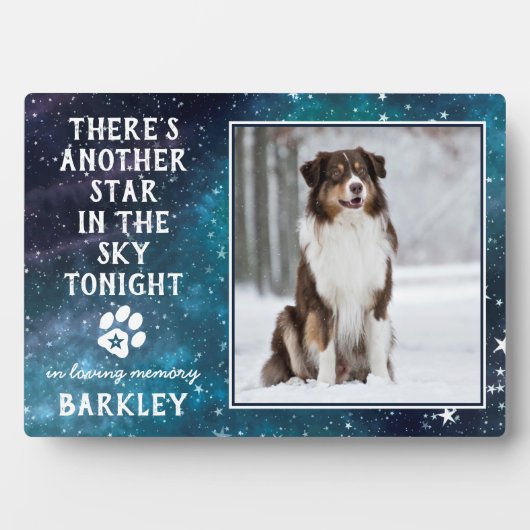 Huisdier Herdenking Huisdier Verlies Aandenken Hon Fotoplaat (voorkant)