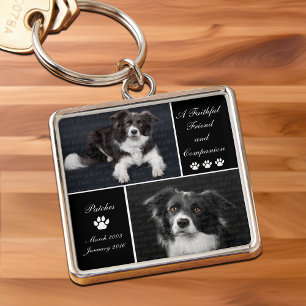 Huisdier Herdenkings Foto Sjabloon Hond Tribuut Sleutelhanger