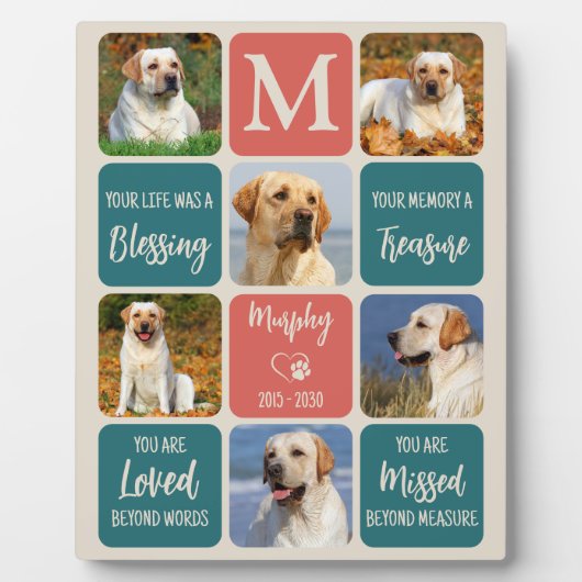 Huisdier-herdenkingscadeau Verlies van huisdier Re Fotoplaat (Voorkant)