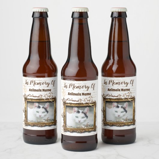 Huisdier herdenkingsgeschenken | Gepersonaliseerd Bier Etiket (Flessen)