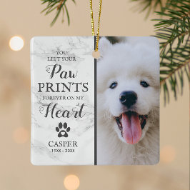 Huisdier-herdenkingsmarmer Foto Kerst Ornament