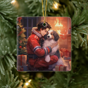 Huisdier-herdenkingsornament, Papillon-hond Moeder Keramisch Ornament