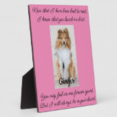 Huisdier-herdenkingsplaatje met standaard fotoplaat (Zijkant)