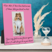 Huisdier-herdenkingsplaatje met standaard fotoplaat (Zijkant)