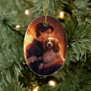 Huisdier-herdenkingssieraad, Papillon-hond Moeder  Keramisch Ornament