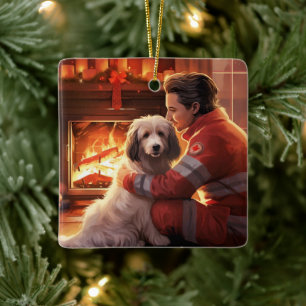 Huisdier-herdenkingssieraad, Papillon-hond Moeder Keramisch Ornament