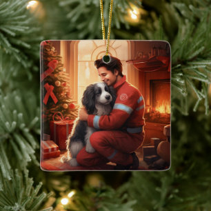 Huisdier-herdenkingssieraad, Papillon-hond Moeder Keramisch Ornament