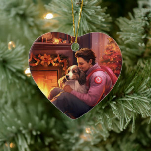 Huisdier-herdenkingssieraad, Papillon-hond Moeder Keramisch Ornament