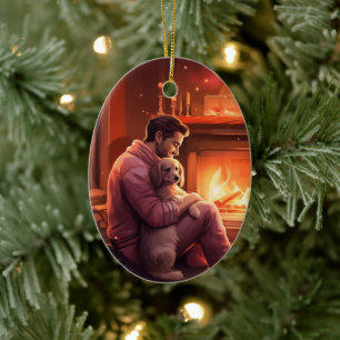 Huisdier-herdenkingssieraad, Papillon-hond Moeder  Keramisch Ornament