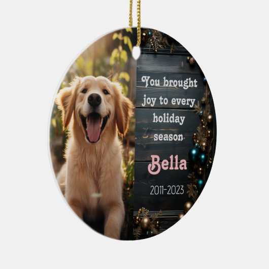 Huisdier Herinnering Kerst Keramisch Ornament Hond (Rechts)