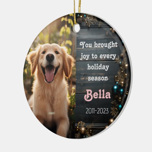 Huisdier Herinnering Kerst Keramisch Ornament Hond (Links)