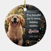 Huisdier Herinnering Kerst Keramisch Ornament Hond (Achterkant)