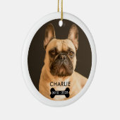 Huisdier-herinneringsfoto Kerstbal met QR-code Keramisch Ornament (Rechts)