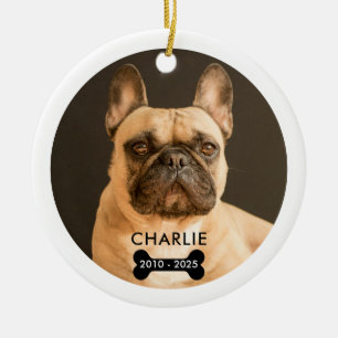 Huisdier-herinneringsfoto Kerstbal met QR-code Keramisch Ornament