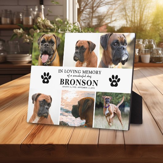 Huisdier-herinneringsfotocollage Ter Herinnering A Fotoplaat