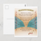 Huisdier-herinneringsgebed, engelenvleugels en pot briefkaart (Voorkant / Achterkant)