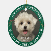 Huisdier Hond Aangepaste Foto Paw Print Keramisch Ornament (Links)