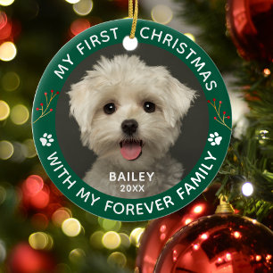 Huisdier Hond Aangepaste Foto Paw Print Keramisch Ornament