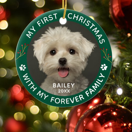 Huisdier Hond Aangepaste Foto Paw Print Keramisch Ornament