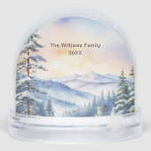 Huisdier Hond Custom Foto Elegant Kerst Sneeuw Wer Sneeuwbol (Achterkant)