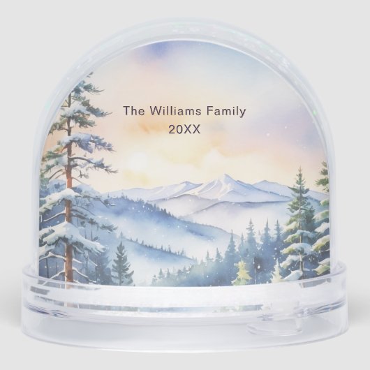 Huisdier Hond Custom Foto Elegant Kerst Sneeuw Wer Sneeuwbol (Achterkant)