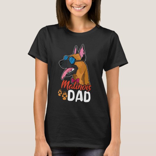 Huisdier Hond Eigenaar Herder Belgische Malinois P T-shirt (Voorkant)