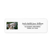Huisdier Hond Foto Elegant Modern Retour Adres Lab Etiket (Voorkant)