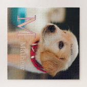 huisdier hond foto est jaar naam monogram kat oude legpuzzel (Horizontaal)