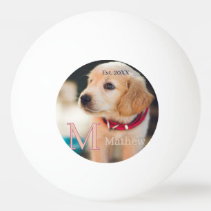 huisdier hond foto ets jaar naam monogram kat oude pingpongbal