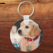 huisdier hond foto ets jaar naam monogram kat oude sleutelhanger (Voorkant)
