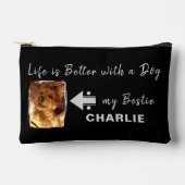 Huisdier Hond foto naam initialen zwart grijs Etui (Voorkant)