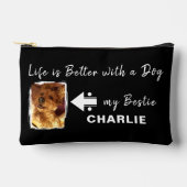 Huisdier Hond foto naam initialen zwart wit Etui (Voorkant)