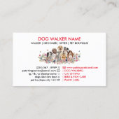 Huisdier Hond Grooming Walking Sitting Visitekaartje (Achterkant)