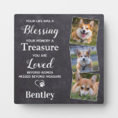 Huisdier Hond Herdenking Geschenk bij Achterblijve Fotoplaat (Voorkant)