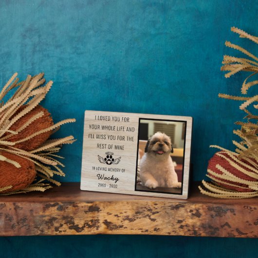 Huisdier Hond Herdenking In Lieve Herinnering Fotoplaat (Zijkant)