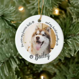 Huisdier Hond Kat Aangepaste Foto Herinnering Keramisch Ornament