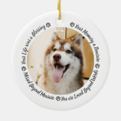Huisdier Hond Kat Aangepaste Foto Herinnering Keramisch Ornament (Achterkant)