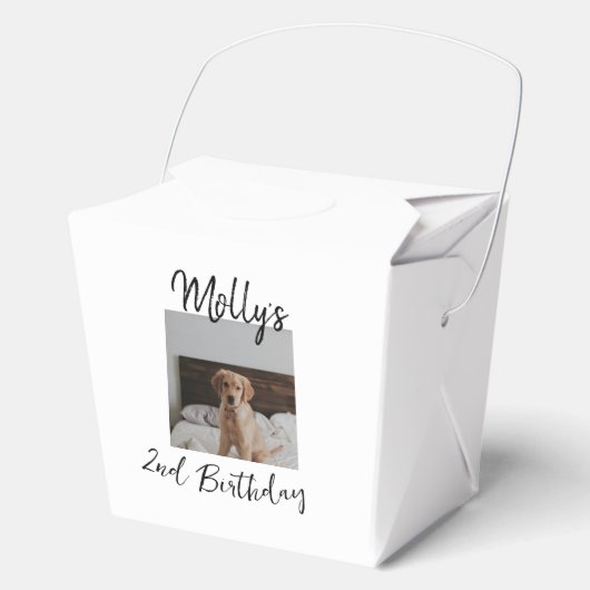 Huisdier hond kat dier verjaardag foto modern eenv bedankdoosjes (Voorkant)